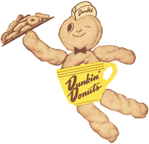 Mannetje gemaakt van een mok en Donuts